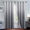 DWCN Ombre - Tende 100% oscuranti con fermatenda, motivo damascato, isolamento termico, con occhielli, per camera da letto, set di 2 tende per finestre, 133 x 213 cm, grigio