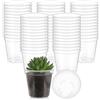 Yaomiao 30 mini vasi in plastica trasparente da 10,2 cm, per piantine di vivaio, con fori di drenaggio, per interni ed esterni, giardino, piante grasse, talee, trapianto