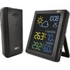 EMOS - Stazione meteo radio con display a colori VA e sensore esterno wireless - termometro, igrometro, previsioni meteo, orologio, sveglia - Display Comfort View - Cavo USB-C da 1,5 m - nero