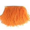 Sowder, orlo sfrangiato con piume di struzzo con nastro di raso per abito, per cucito, artigianato, costumi, decorazioni, confezione da 1,8 m Orange