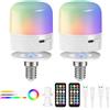 Birnetek Lampadina LED E27 Ricaricabile USB-C, 6W, con Telecomando e Touch Control, Dimmerabile con Timer, Luce di Emergenza con Gancio, 2 Pezzi (Finitura opaca)