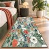 WQMMD Tappeto passatoia lavabile, 80 x 150 cm, motivo floreale botanico con motivo vegetale, a pelo corto, antiscivolo, per corridoio, cucina, camera da letto e ingresso, stile rustico