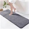 Exclusivo Mezcla Tappeto da Bagno, 60 x 180 cm, Assorbente e Antiscivolo | Asciugatura rapida, Lavabile in lavatrice, Morbido, Confortevole, Doccia, Cucina, Soggiorno, Decorazione, Grigio