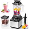 Xelanza Frullatore elettrico 900W, Frullatore da banco per smoothies 2.5L, 8 velocità, 2 bicchieri inclusi, senza BPA, sistema a 4 lame per frullati e smoothies (Argento)