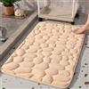 Mozzeilee - Tappetino da bagno in memory foam, super assorbimento d'acqua, extra morbido, per bagno, lato vasca, lato doccia, tappetino antiscivolo, lavabile in lavatrice, per corridoio (Crema, 40 x