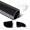 AFTERTECH 2metri 3030N 30x30 PROFILO ALLUMINIO ANGOLARE GRANDE ANODIZZATO NERO PER STRISCE STRIP LED BARRA RIGIDA 2mt CON COPERTURA TRASPARENTE (1x 2metri 3030nero clear)