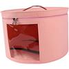 kowaku Scatola portaoggetti per cappelli Scatola per cappelli con coperchio antipolvere, contenitore per cappelli da viaggio in feltro rotondo di grande, Rosa Grande