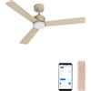 CREATE / WIND MODERN M/Ventilatore da soffitto con luce sabbia con WiFi e telecomando / 40W, Luce LED 3 temperature, Ø132 cm, funzione estate-inverno