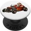 Christmas Automotive Mechanic - Classic Babbo Natale in una macchina da corsa Hot Rod PopSockets PopGrip Adesivo