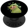 Y2K Alien Cat Meme Retro Silly Cat Vinta Meme natalizio con gatto alieno che arrossisce Gnarp Green Space Kitty PopSockets PopGrip Adesivo