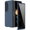 Ruky Custodia sottile per Galaxy Z Fold 4, con protezione dello schermo privacy integrata e supporto per ricarica wireless, custodia rigida in policarbonato integrale antiurto per Samsung Galaxy Z