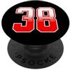 Leggende dello sport Tifoso della squadra sportiva bianca rossa numero 38 PopSockets PopGrip Adesivo