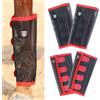 Harrison Howard - Stivali antimosche per cavallo, ampi, traspiranti, resistenti agli strappi, in rete fine, con protezione per le zampe, comodi (set di 4), rosso, mini