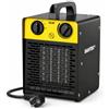DAHTEC Termoventilatore Ceramico 2000W con Termostato, 3 Livelli, Portatile | Stufetta Elettrica da Bagno, per Garage Officina, Riscaldamento Rapido Ceramico