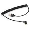 System-S Cavo a spirale espandibile Cavo Micro USB 2.0 con spina angolata a 90 gradi (destra/maschio) cavo dati e cavo di ricarica 50 - 135 cm
