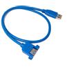 SYSTEM-S Cavo USB 3.0 60 cm da spina a presa di tipo A a vite blu