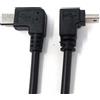 SYSTEM-S Cavo USB 2.0 22 cm da spina mini B a spina micro B ad angolo nero