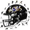OEM Puzzle in legno a forma di casco dei Baltimore Ravens, 500 pezzi, formato grande, realizzato con materiali sostenibili