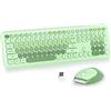 Merkloos Tastiera e mouse wireless - Retrò - 104 tasti - Verde chiaro