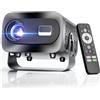 Merkloos Proiettore mini - Full HD 1080p - Supporta 4K - Android TV integrato - Correzione automatica del trapezio - Per home cinema