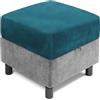 AQIGR Copri Pouf Fodera Poggiapiedi Quadrato 60x60 100x100 80x80 90x90 Copripoggiapiedi Elastico 50x50 40 x 40 Cover Sgabello Copertura Protettiva per Ottomana(Deep Sea Blue,60 x 60 cm)