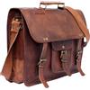 Fatto a mano Borsa Portadocumenti Vintage in Pelle Bull Marrone da Uomo con Tracolla
