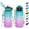 KollyKolla Borraccia Motivazionale 500ml, Borraccia con Cannuccia, Facile Pulizia, a Prova di Perdite, Bottiglia Acqua con Indicatore del Tempo, Bottiglia per Ufficio, Scuola, Viaggio, Campeggio, Gym