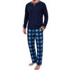 Litherday Pigiama da Uomo Pigiama Invernale da Uomo Pigiama Lungo da Uomo Pigiama in Cotone da Uomo Pigiama a Maniche Lunghe da Uomo Pigiama da Uomo con Coulisse e Tasche 2 Pezzi, S-XXL