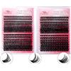 FADVAN Extension Ciglia Finte Ciuffetti D Curl 60D+80Dx2+100D 8-16mm | Cluster Lashes 3 Modelos,Ciglia Finte Extension Fai Da Te,Lavorare, Festeggiare, Viaggiare