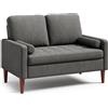 Blishom Divano a 2 Posti 121x76x87 cm con Braccioli, Grigio scuro