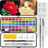 Artistro Set di acquerelli con 50 colori, colori vivaci in una scatola portatile, set con tavolozza. Set da viaggio perfetto per artisti, pittori amatoriali e per dipingere