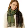 KARMA.DIEM Sciarpa Premium Cashmere Merino Touch - Lussuosamente morbida e calda - Quadretti marroni - Stola Pashmina unisex 180x65 cm per donna e uomo