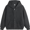 Generic Full Zipper Up Mens Hoodies Fleece Zip Up Hoodie Manica Lunga Pullover Tinta Unita Felpe con Pacchetti Cardigan in Pile Largo Giacche Cappuccio Maglioni da uomo