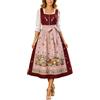 Vhersily Vestito Tirolese Donna Oktoberfest Costume Bavarese per Feste di Carnevale Abito Tradizionale Dirndl per Oktoberfest Birra Festival Costume da Donna Vestito Carnevale