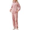 Minetom Pigiama da Donna Lungo in Pile Set Pigiama Caldo Abbigliamento da Notte Invernale Morbido Tuta Sportiva Due Pezzi Giacca con Cerniera e Pantaloni