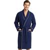 Get Trend Accappatoio Uomo M-3XL, Collo a Scialle Cialda Accapatoio, Leggero Vestaglia con Cintura Annodata, Regalo Uomo