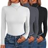 Zeagoo 3 Pack Manica Lunga T-shirt Donna Girocollo Basic Maglione | Tessuto morbido e confortevole, set di 3 magliette, perfetto da sovrapporre sotto un capispalla