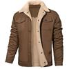 Voqeen Giacca Invernali Uomo in Pile Militare Classica in Cotone Giubbotto Antivento Cappotto Casual con Molte Tasche Bomber Cargo Jacket