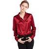 LILYSILK Donna Charmeuse Blusa in seta a maniche lunghe camicia della parte superiore 100% Pure 22 Momme Seta