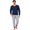 Intimitaly LIABEL - Pigiama Uomo Invernale 100% Cotone Interlock, Chiusura a 3 Bottoni o Aperto, Polsino e Caviglia Antislip, Nuova Collezione, con Scatola