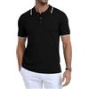 KUYIGO Polo da uomo per adulti, a maniche corte, traspirante, design traforato, morbida camicia casual con colletto a contrasto, per golf, lavoro, abbigliamento primaverile