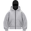 Generico Felpa con Cappuccio Uomo Invernale con Passamontagna da Uomo Casual Felpa | Hoodie cappuccio giacca corta cappello doppio coppia Cerniera Zip e Tasca Sweatshirt Giacca Antivento e Calda Autunno Inverno