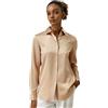 LilySilk Camicia di seta pura donna camicetta classica con colletto a punta e bottone in madreperla per il tempo libero e il lavoro