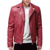Generisch Giacca casual in pelle da uomo taglie forti, elegante e sottile giacca in pelle da uomo
