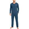Aseniza Pigiama Uomo Invernale Pigiama Uomo Cotone Lungo Set Pigiami Righe Uomo Maniche Lunghe da Casa Caldo Casual