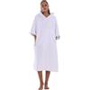 Gegeryozer Accappatoio Uomo Donna con Cappuccio e Tasche - Vestaglia Lunghezza Media, Stile Pullover a Maniche Corte per Doccia, Spiaggia, Piscina e Relax in Casa (Taglia Unica)