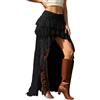 Generisch Y2k Gonna lunga da donna asimmetrica in pizzo, elegante gonna a pieghe irregolare, in rete, vintage, gonna da donna, per feste, spiaggia, gonna, trasparente, multistrato
