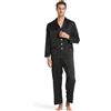 LilySilk Pigiama da uomo in pura seta, 100 pezzi, set pigiama lungo da 19 mm, in seta di gelso, leggero, per regali o per te stesso