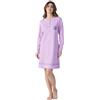 Karelpiù Camicia da Notte Invernale in Cotone Caldo Interlock 100% - Camicia Lunga Notte da Donna Aperta o Chiusa -