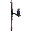 Drawup Kit canna telescopica e mulinello da 1,8 m con lenza per esche | Design con motivo mimetico, si fonde con la natura, look elegante, lunghezza 1,8 m, opzioni rosse, blu e verdi
